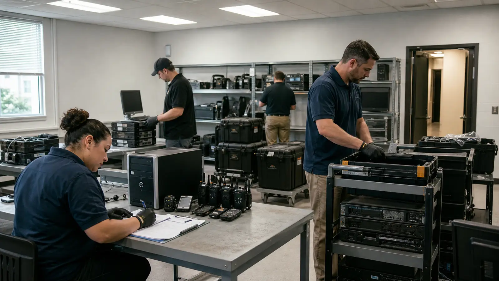 Public-sector technology inventory and secure equipment staging